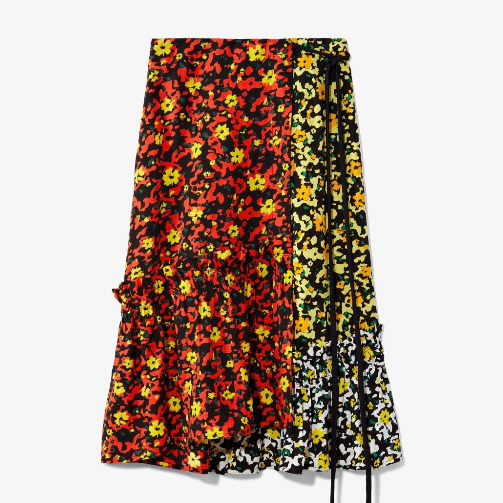 Proenza Schuler Multi Floral Asymmetrical Skirt